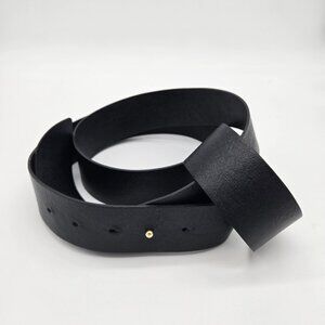 Carla G Womens Black Genuine Leather Belt Sz M Adjustable Minimalist Italy Soft